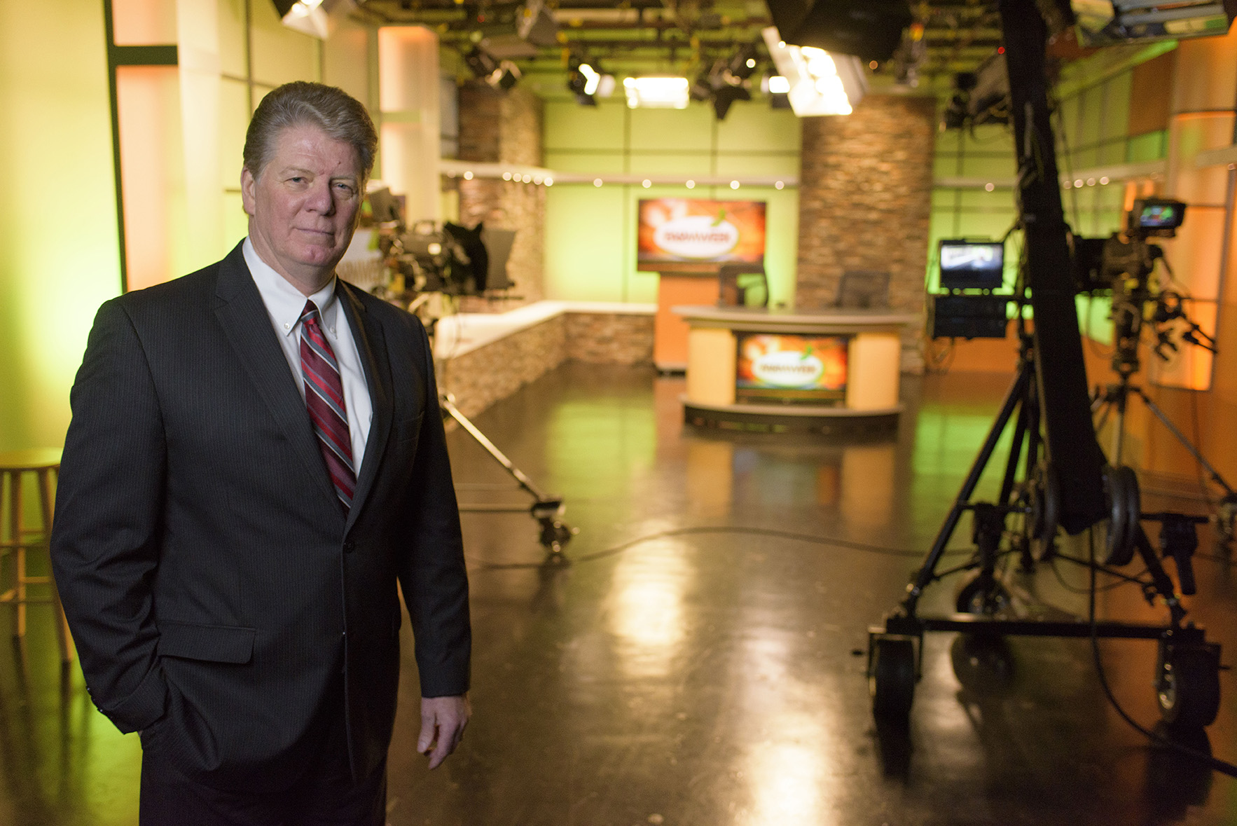 Mike Russell on the Farmweek TV Studio set.