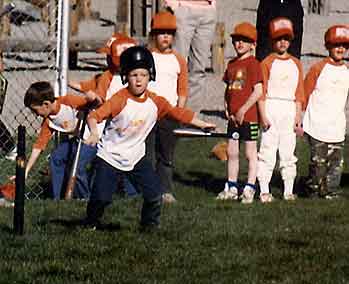 Children playing baseball