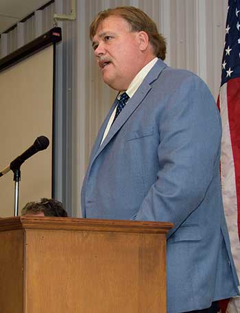 Mississippi State University Extension Service Director Gary B. Jackson was one of several featured speakers at the farmers market dedication ceremony honoring the life and work of agent Ruby D. Rankin. (Photo by MSU Extension/Kevin Hudson)