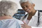 Doctor and female patient talking