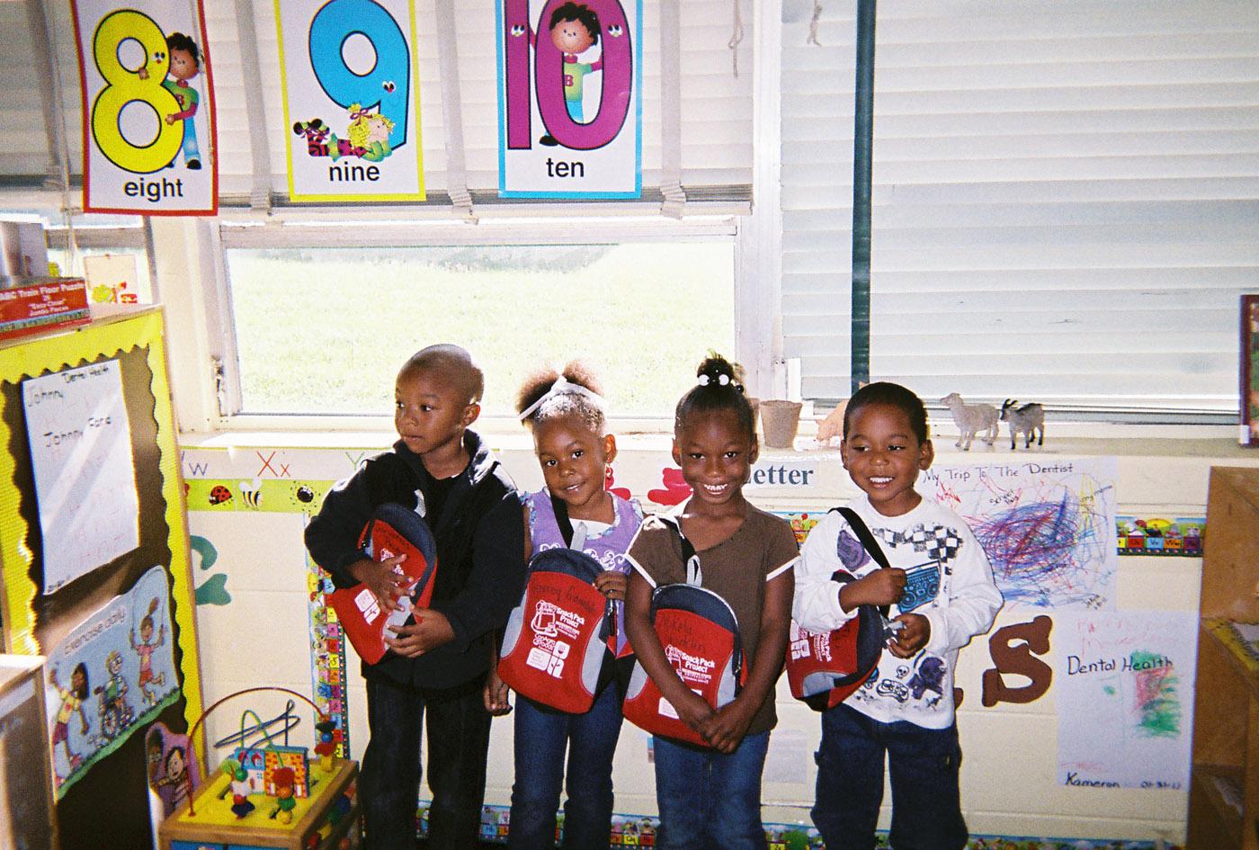 As part of the Snack Pack program, Head Start students were given a small backpack that contained a book, information sheet, and a healthy take-home snack. (Photo by MSU Department of Food Science, Nutrition and Health Promotion/Stacey Johnson Knepple)