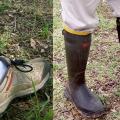 To minimize tick exposure, wear rubber boots and tuck pant legs into the boots so ticks cannot crawl onto clothing, advise Mississippi State University experts. (Photos by Jerome Goddard)