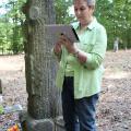 Faye Hollingsworth maps the Duval Cemetery in Itawamba County on a tablet computer during a Mississippi State University Extension Service technology workshop. (Photo by MSU Ag Communications/Keri Collins Lewis)