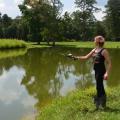 With proper stocking ratios and active management, small ponds can provide fun fishing opportunities and food for the table. (File photo by MSU Extension Service/Linda Breazeale)